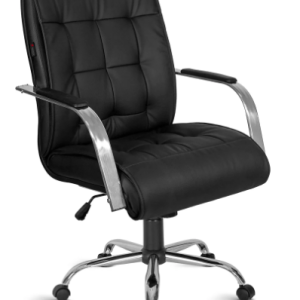 Cadeira Lemonis Diretor com braço alumínio base relax cromada